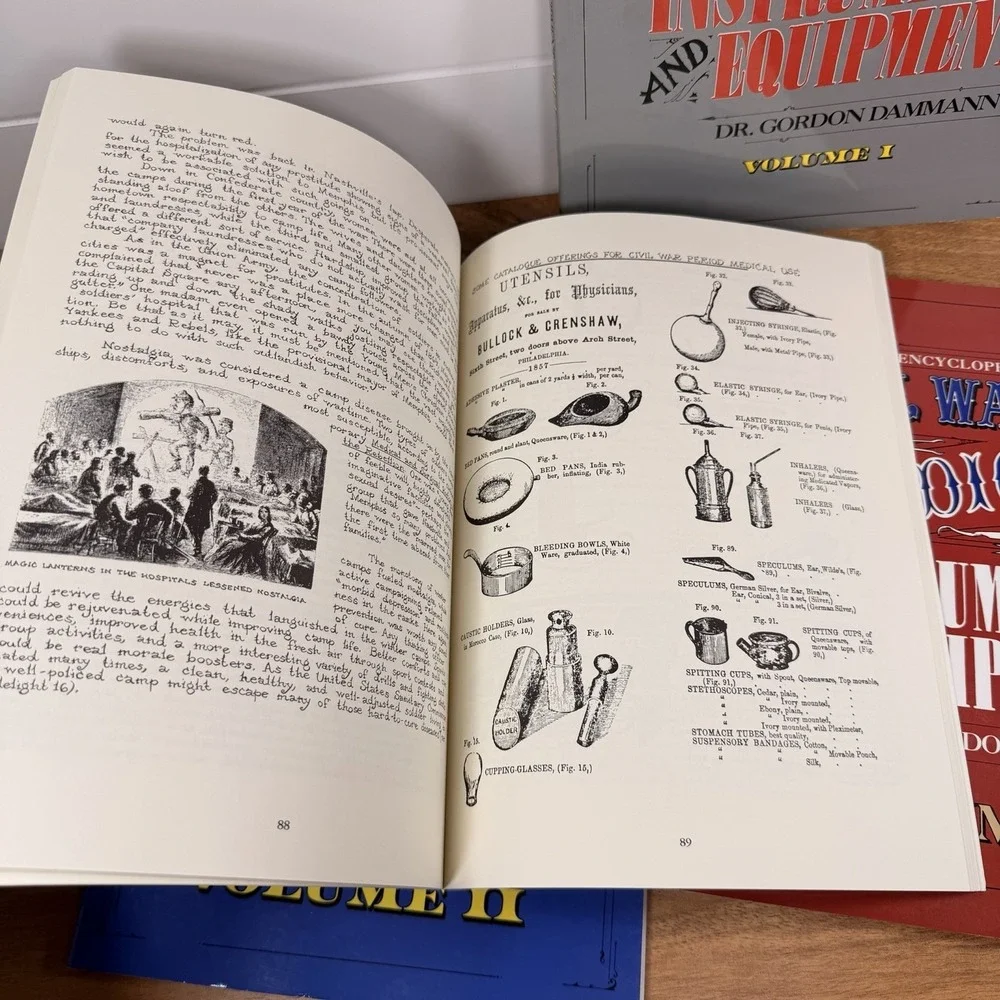 Signed Civil War Medicine 4 Book Lot + Postcard Dammann/ Wilbur History Resource